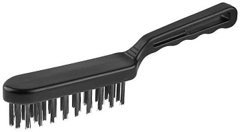 Щетка проволочная ЗУБР 4 ряда, пластмассовая рукоятка, стальная